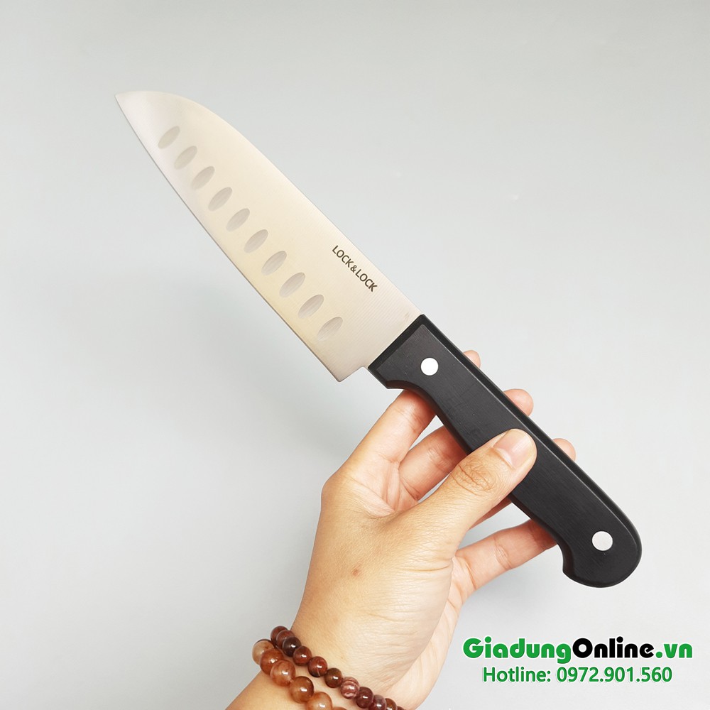 Dao Làm Bếp, Dao Thái Lock&amp;Lock Santoku 6.5 inch Thép Không Gỉ Sắc Bén CKK921