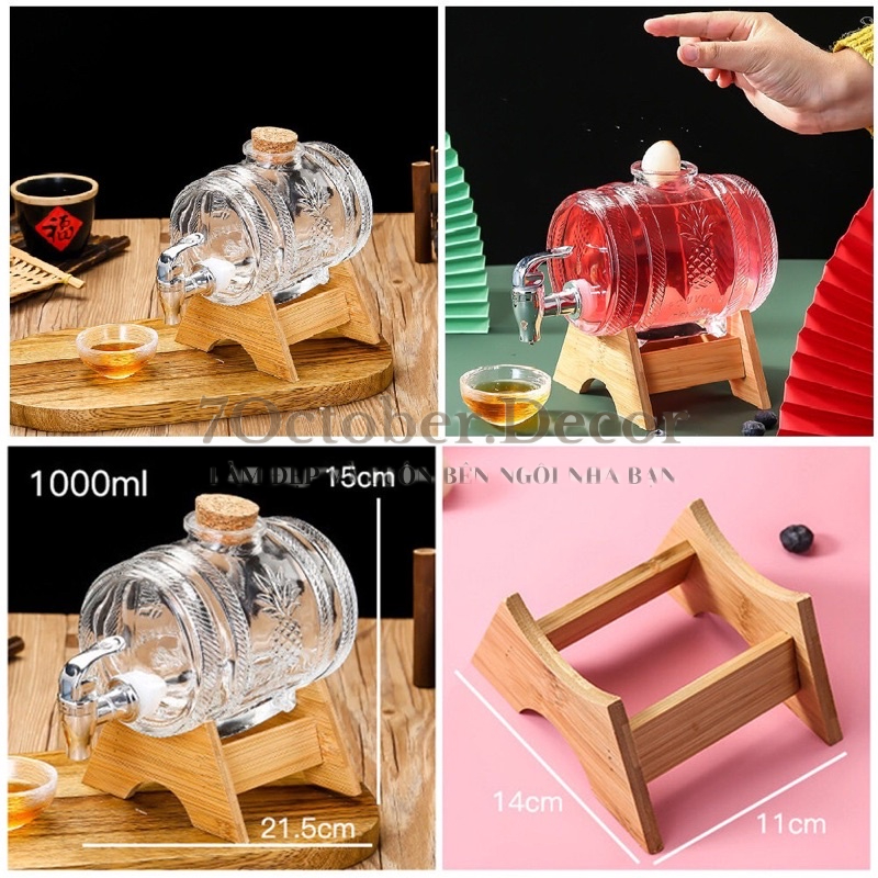 Combo Bình/Lọ thuỷ tinh đựng nước đựng Rượu, đựng đồ uống hoa quả ngâm sang xịn mịn🍺