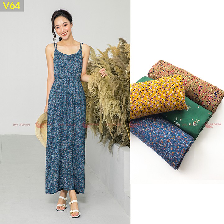 Váy Lanh Maxi Hoa Nhí 2 Dây 𝐂𝐀𝐑𝐃𝐈𝐍𝐀 mặc đi biển, dạo phố