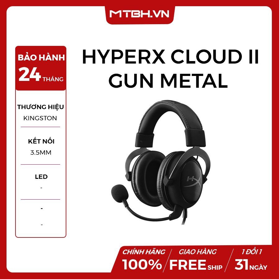 Tai Nghe Gaming Kingston Hyperx Cloud Ii-Gun M (Khx-Hscp-Gm) New