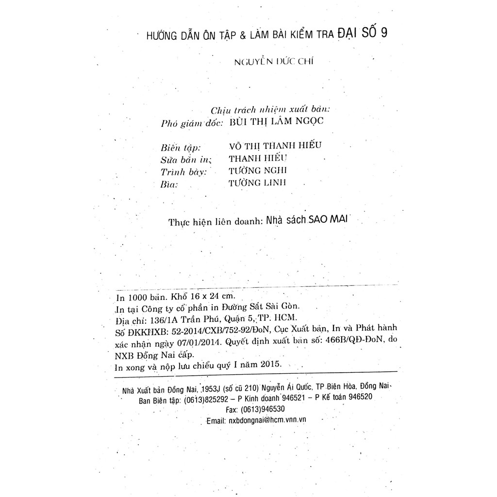Sách - Hướng Dẫn Ôn Tập Làm Bài Kiểm Tra Đại Số 9