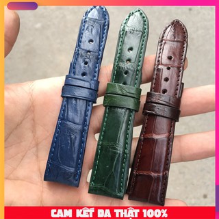 Dây đồng hồ da cá sấu xanh navy, xanh lá, nâu tây