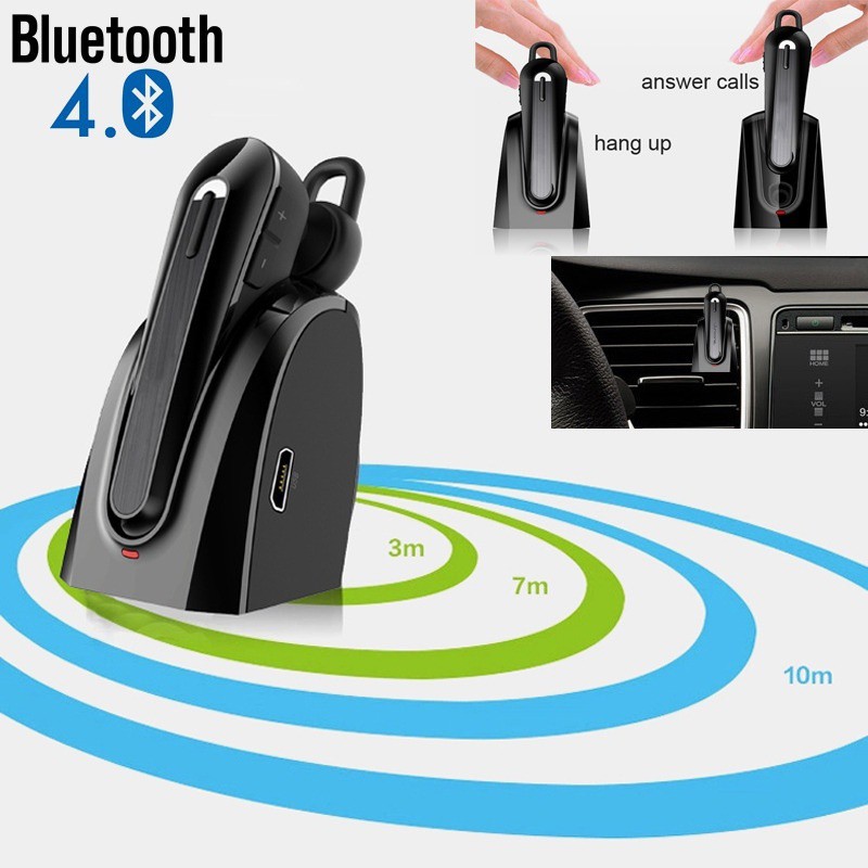 New Arrived Universal Car Wireless 4.0 Bluetooth Stereo Dock Headset Microphone
