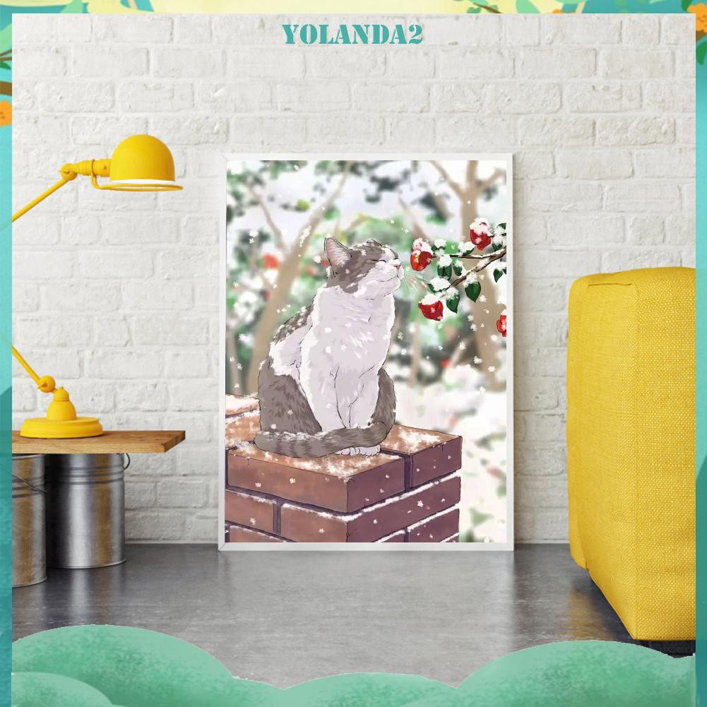 Bộ Tranh Đính Đá 5d Tự Làm Hình Mèo Tuyết Độc Đáo | BigBuy360 - bigbuy360.vn