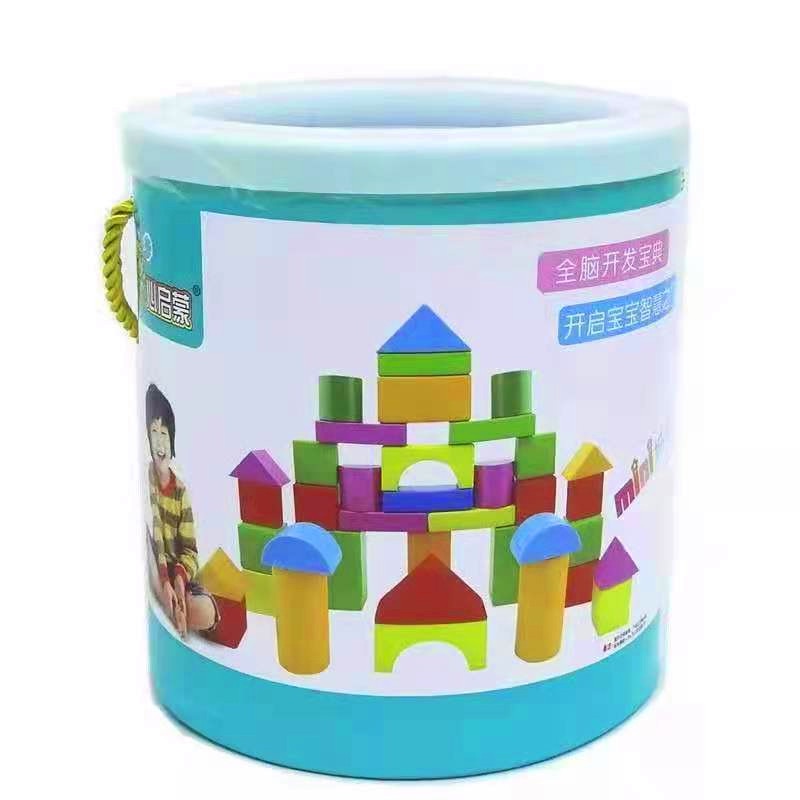 [Hàng mới về] Bộ đồ chơi xếp  hình bằng gỗ - Bộ đồ chơi Xếp hình khối 40 Chi tiết