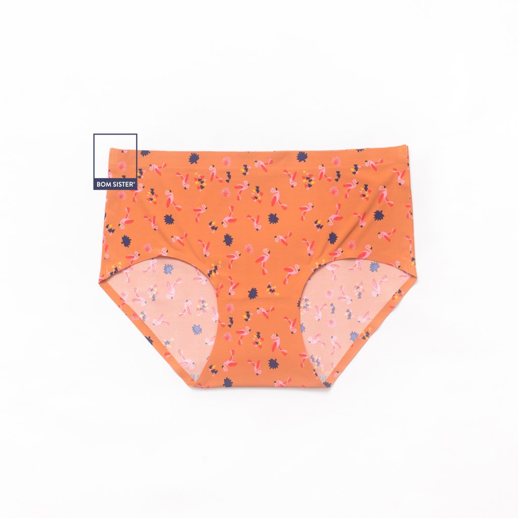 [Mã FAMALLT5 giảm 15% đơn 150k] Quần lót su đúc ép viền hoạ tiết hồng hạc lưng vừa BOM SISTER Q1220 | BigBuy360 - bigbuy360.vn