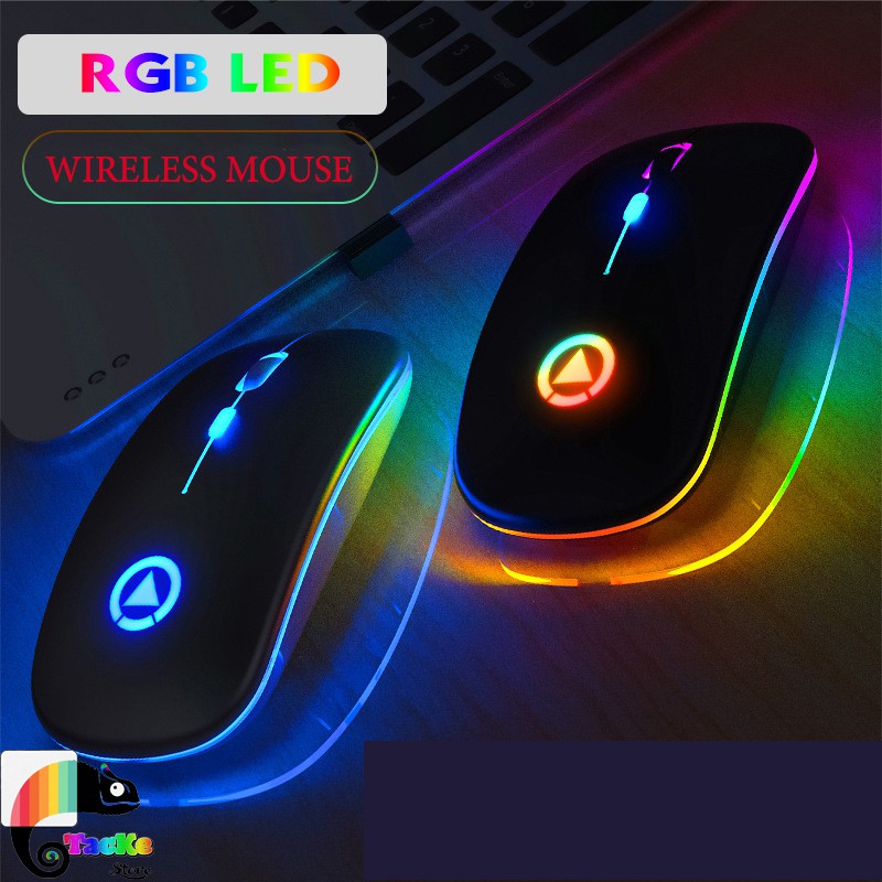 Chuột không dây A2 RGB LED CHÍNH HÃNG YINDIAO, Chống ồn, Pin sạc dùng 7 ngày I Wriless Mouse RGB A2