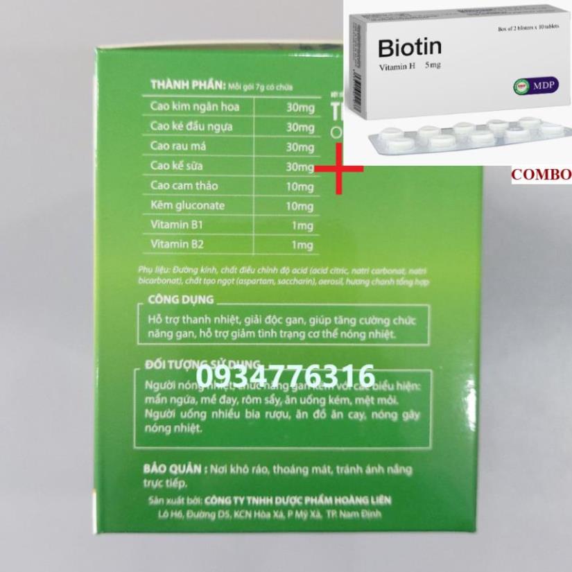 Combo Biotin 5mg+ ✅ Bột sủi thanh nhiệt giải độc gan Themaz Cola Original - Vị Chanh