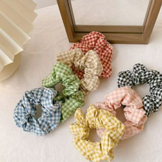 🌷CỘT TÓC SCRUNCHIE HỌA TIẾT CARO ĐỦ MÀU SIÊU CUTE🌷