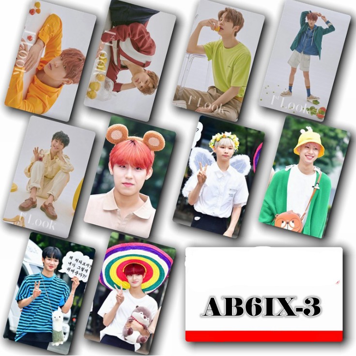 10Pcs/Set Kpop AB6IX Mini Photocard Crystal Card Sticker