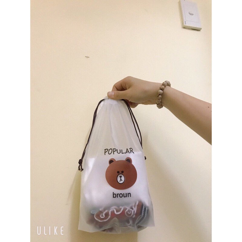 Túi đựng đồ chấm thấm gấu - Túi zip