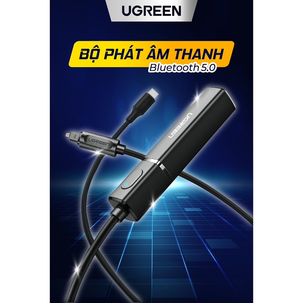 Thiết bị phát âm thanh UGREEN 50213 từ cổng optical quang sang Bluetooth 5.0 - Hỗ trợ aptX / A2DP / Phạm vi 10m