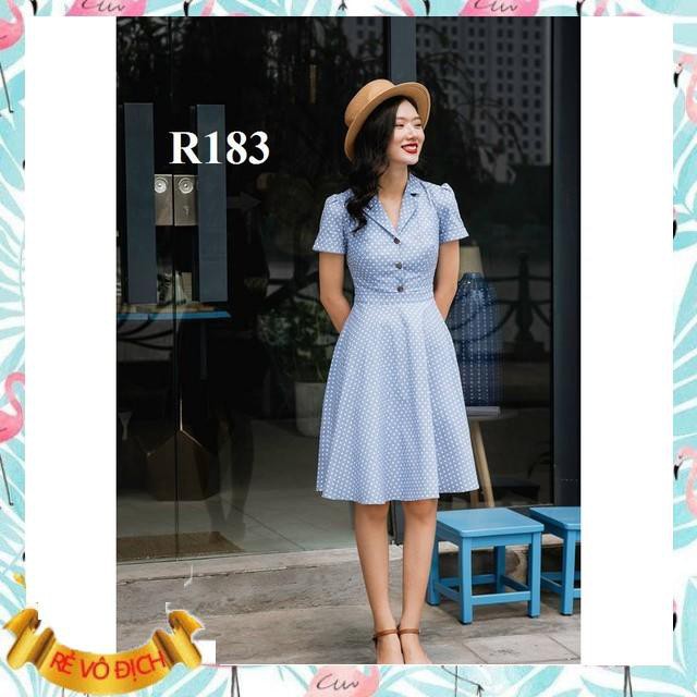 Rập váy xòe cổ 2 ve mã số R183(XS-XXXL)