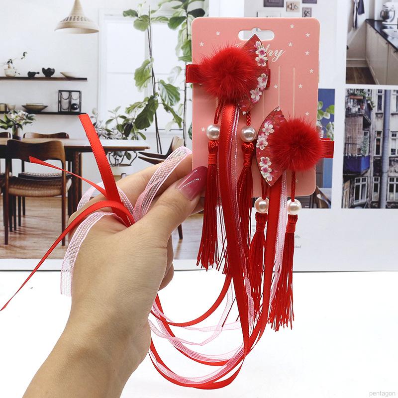 Kẹp tóc hình quạt phối tua rua thời trang dành cho nữ