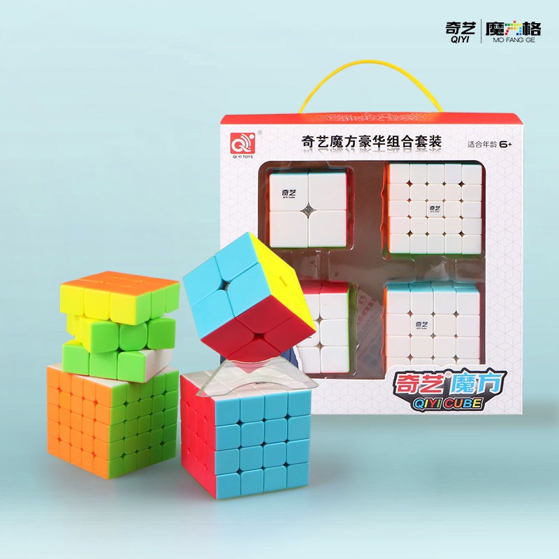 Bộ Đồ Chơi Rubik 4 Món Kích Thước 2x2,3x3,4x4,5x5 Khối Rubic Lập Phương Đủ Màu cho bé