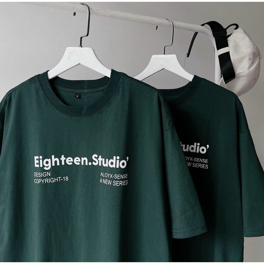 ÁO THUN NỮ FORM RỘNG TAY LỠ EIGHTEN. STUDIO MÀU XANH ĐẬM THỜI TRANG VÀ ĐẲNG CẤP CÙNG HADI YÊU DẤU