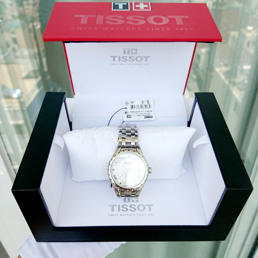 Đồng hồ Nữ chính hãng Tissot 1853 Lady T072.210.11.118.00 Mặt trắng,Lịch ngày-Máy Pin Quartz-Dây kim loại-Size 34mm