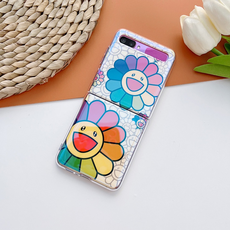 Ốp Điện Thoại Dẻo Họa Tiết Hoa Hướng Dương Màu Xanh Dương Thời Trang Cho Samsung Galaxy Z Flip 1 2 3