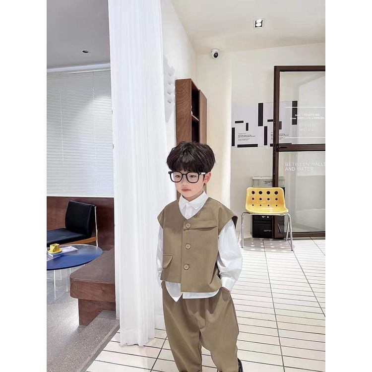 Bộ vest bé trai 3 chi tiết, vest gile bé trai 3 chi tiết