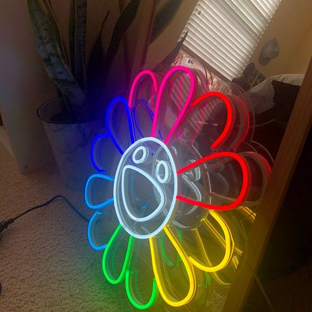 Đèn trang trí led neon sign hình BÔNG HOA CẦU VÒNG