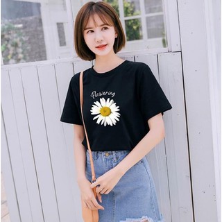 Áo thun hoa cúc cotton mịn mát