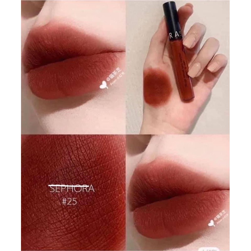 Son Kem Sephora Cream Lip Stain Moncosmetics màu 25 Cam gạch Coral Sunset