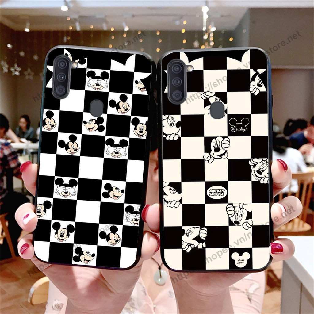 Ốp lưng Samsung A11 / M11 trái tim họa tiết caro, mikey họa tiết beabrick kaws cute