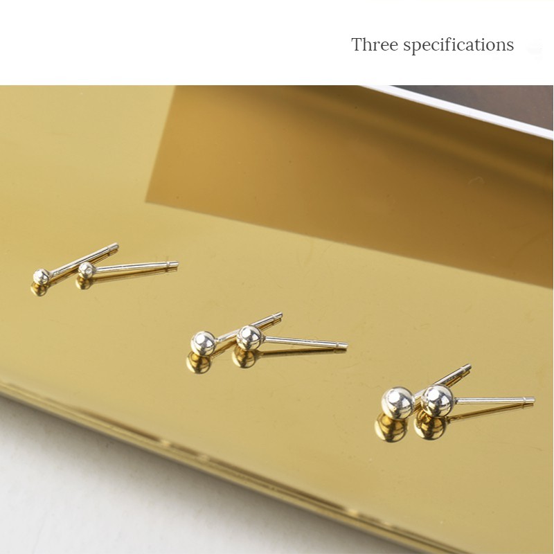 Bông tai bạc A04 đính hạt phong cách đơn giản dễ thương cho nữ