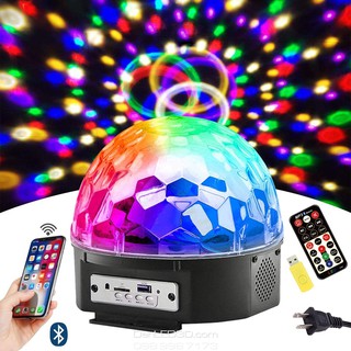 Đèn LED Cầu Xoay Trang Trí Sân Khấu Vũ Trường Cảm Biến Nhạc, Kết Nối Bluetooth + Remote