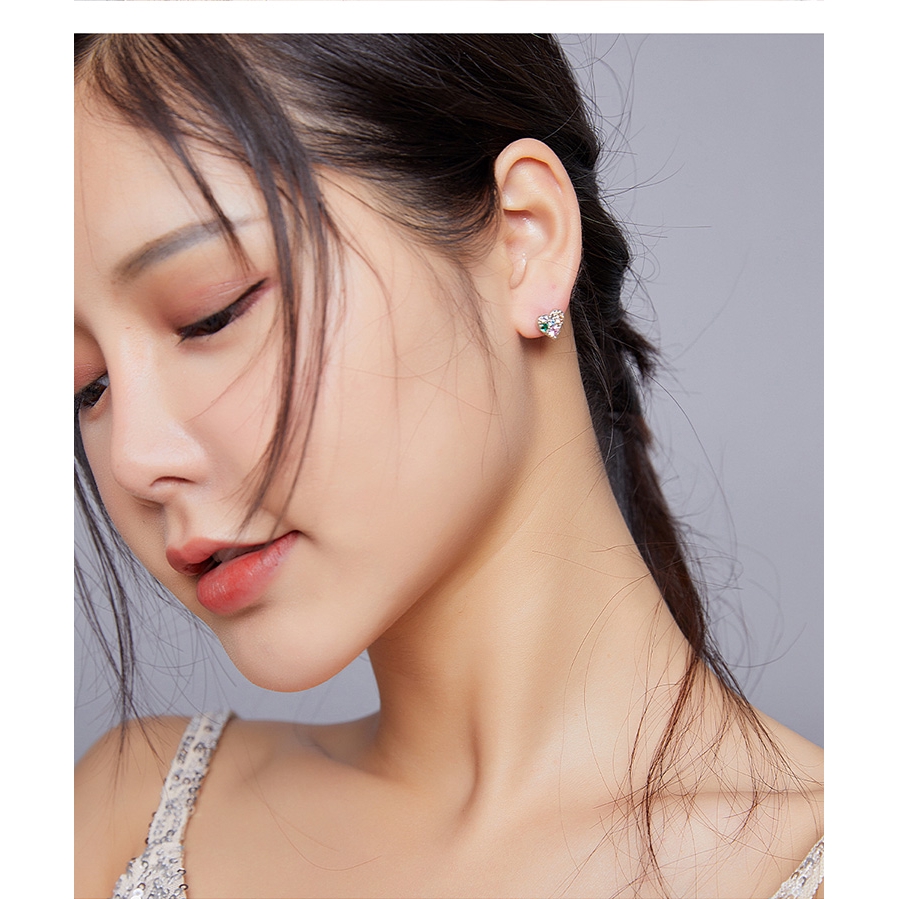 Bông Tai Bamoer Bạc 925 Hình Trái Tim Dành Cho Nữ