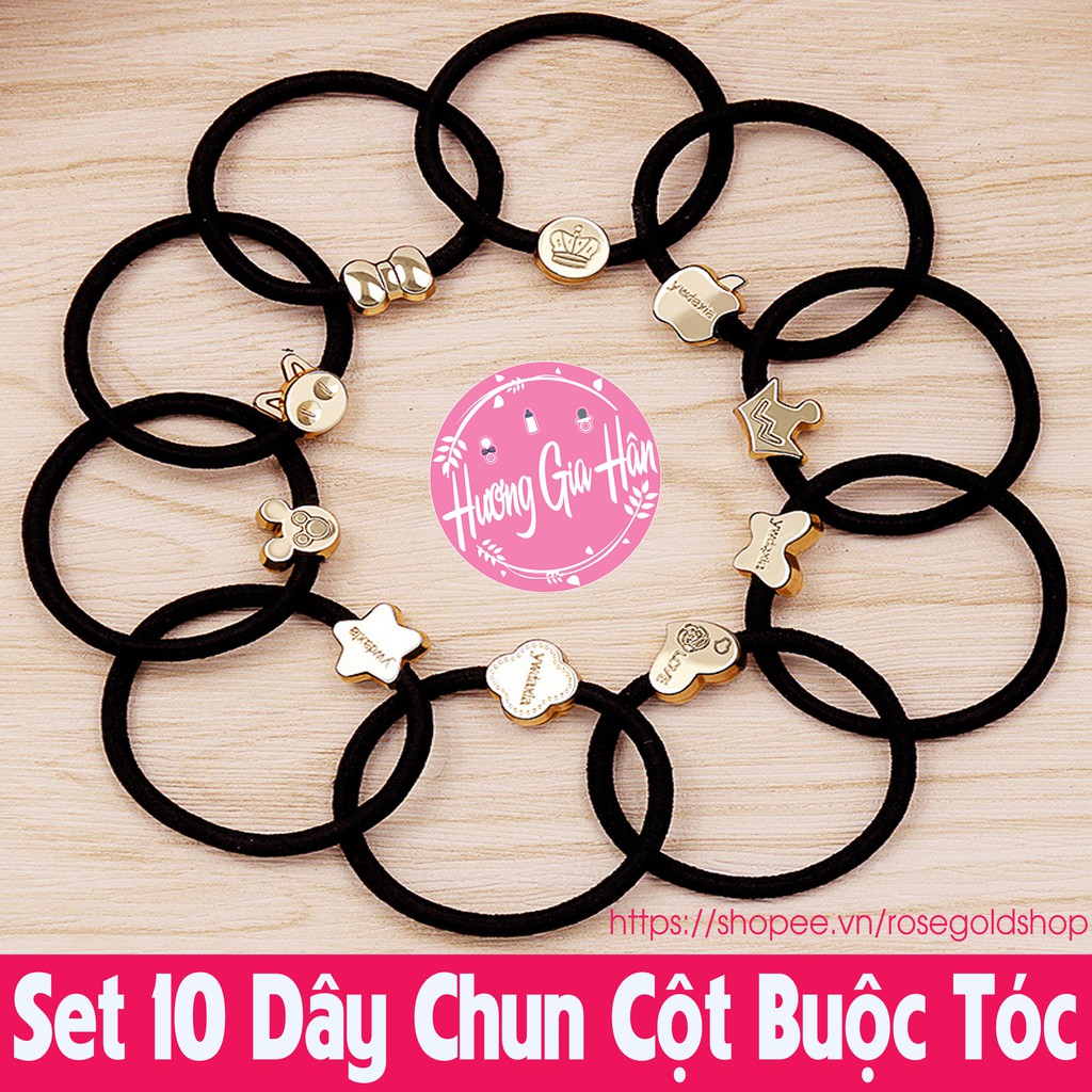 Bán Sỉ 10 Dây Chun Cột Buộc Tóc Đính Hình Ngộ Ngĩnh Phong Cách Hàn Quốc