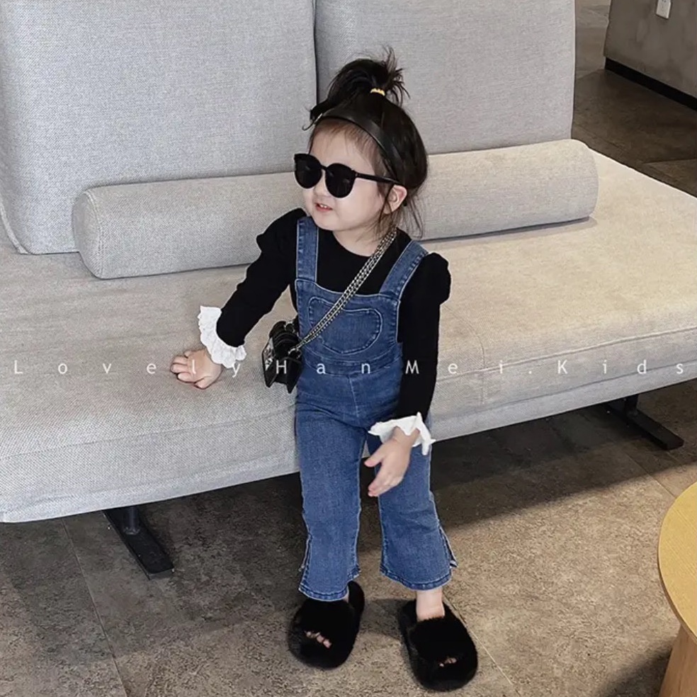 Quần Yếm Denim Thời Trang Xuân Thu 2022 Cho Bé Gái