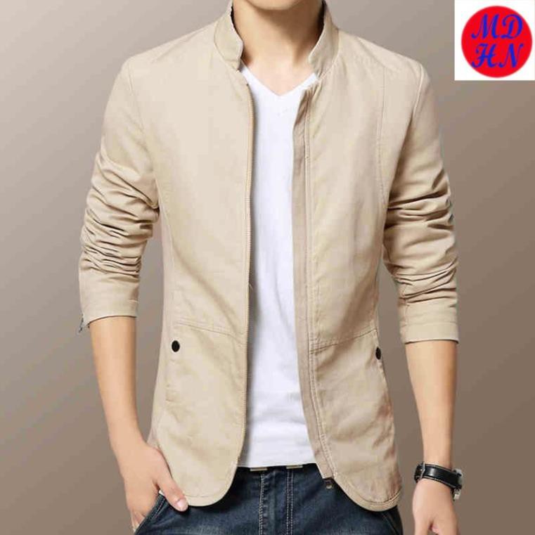 Áo Khoác Kaki Nam Giả Vest 2 Lớp MDHN BD16 - Kem
