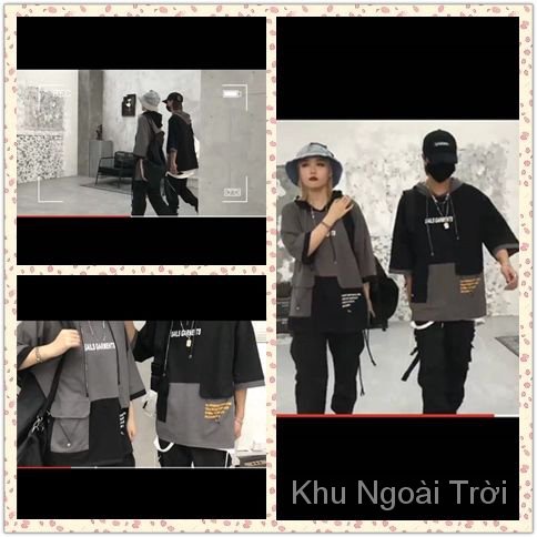 Áo thun unisex hoodie tay ngắn dáng rộng phong cách Hàn Quốc thời trang mùa hè 2022 cho nam và nữ