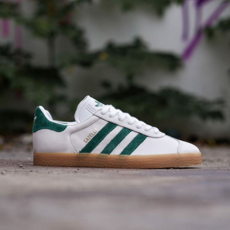 Giày Thể Thao Adidas Gazelle Màu Trắng / Xanh Lá Phong Cách Vintage