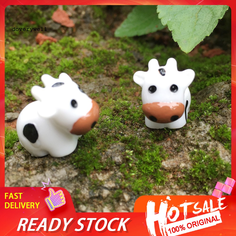 2 Mô Hình Bò Sữa Mini Bằng Resin Cho Trang Trí Tiểu Cảnh
