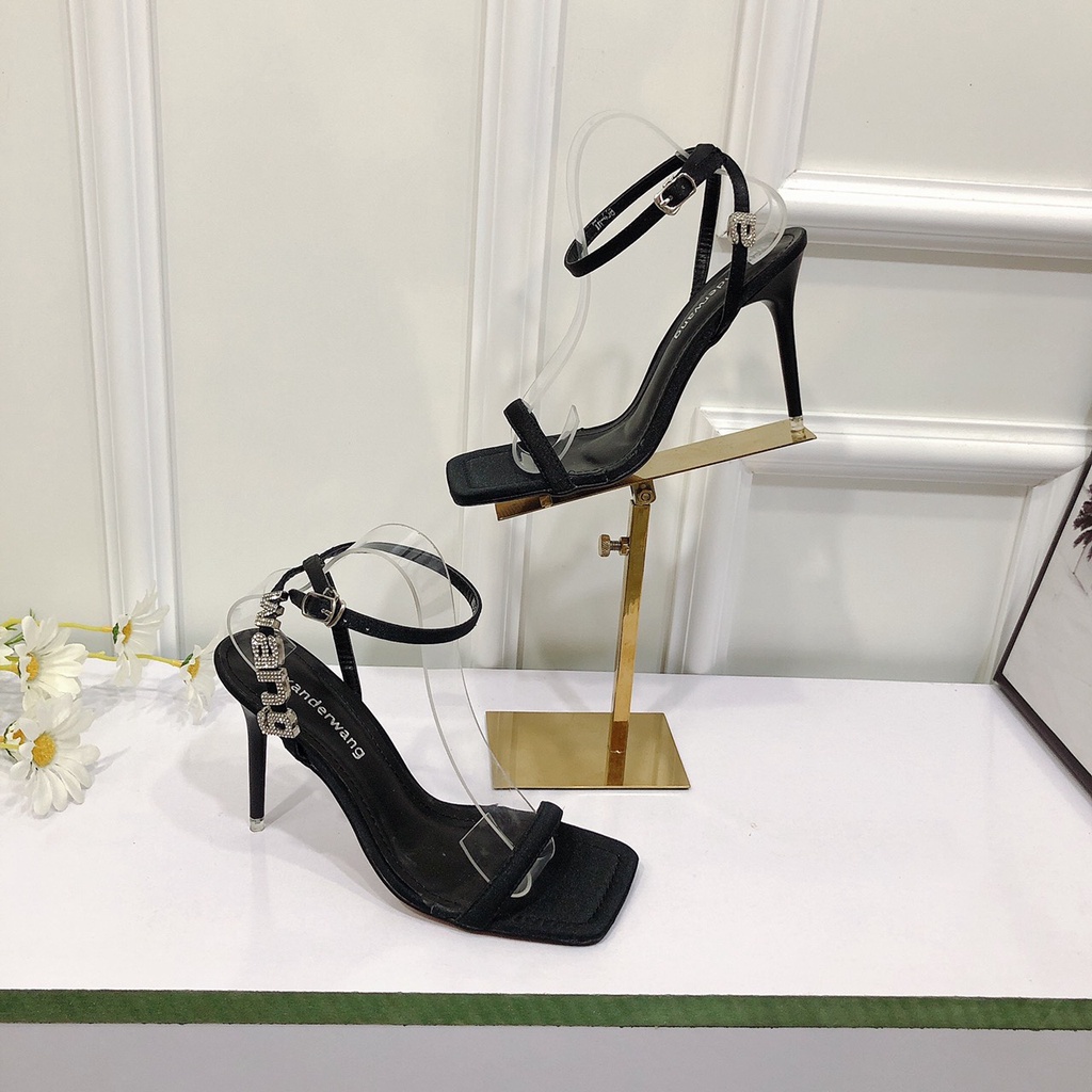 Sandal Gót Nhọn 9p WANG. Cực HOT Quai Mảnh Chất Da Mềm Form Chuẩn Đẹp - Xăng Đan Cao Gót Nữ Chichanh store