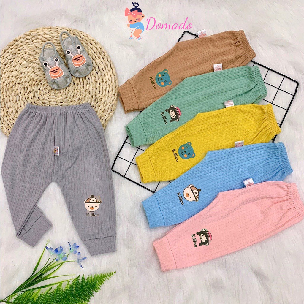 Quần dài thun gân len tăm thời trang cho bé trai bé gái dễ mặc thoải mái nhiều màu sắc DOMADO QCD13