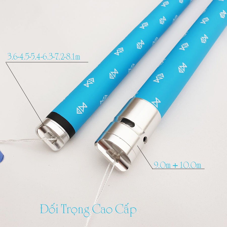 Cần câu tay câu đài Bạch Kinh Thiên xanh Opal 6H 8H 10H tặng kèm ngọn phụ CD28