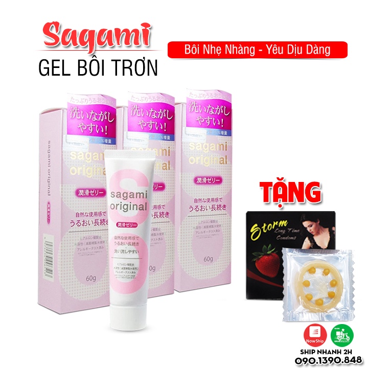 [Tặng Bcs 7 Bi] Gel Bôi Trơn Sagami Original (Tuýp 60g) – Giúp Bôi Trơn Quan Hệ &amp; Cấp Ẩm Cho Cô Bé, Tăng Khoái Cảm