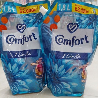 Nước xả thơm quần áo comfort hương ban mai 1 lần xả gói 1,8l