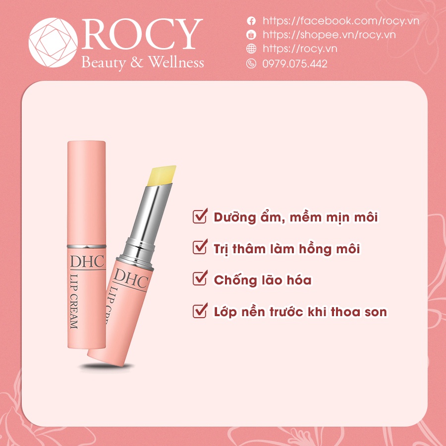 Son Dưỡng Môi DHC Lip Cream 1,5g - Bản Không Màu, Làm Mềm, Giảm Thâm, Hồng Môi