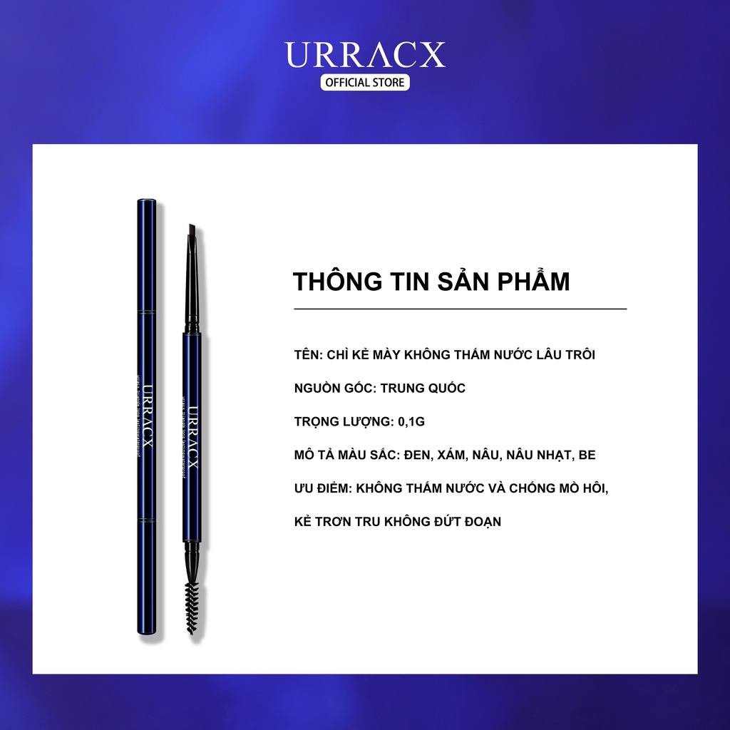Chì trượt kẻ mày URRACX ngòi mịn mềm lên màu tốt Chì kẻ mày lõi tam giác và lõi tròn