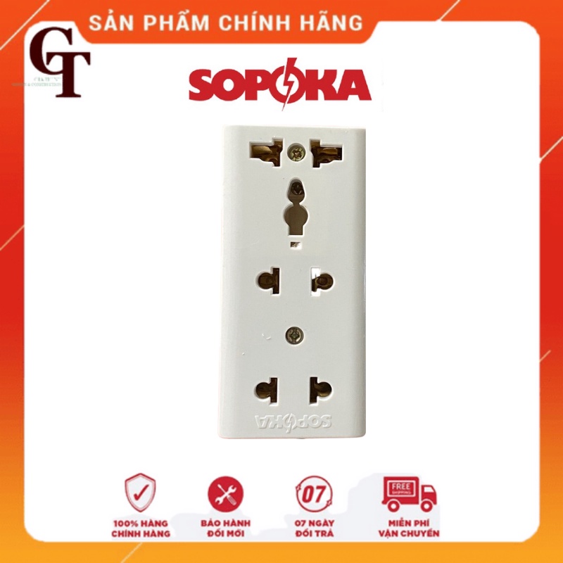Ổ Cắm Điện Ổ Điện SOPOKA E15-2200W, 3 Cửa, Chống Cháy Chịu Nhiệt.
