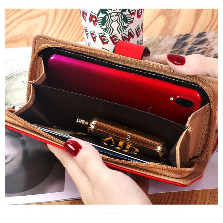 [Mã FAMAYWA2 giảm 10k đơn từ 50k] Ví cầm tay nữ Hàn Quốc họa tiết chiếc lá Kodoro VN33 giá rẻ | BigBuy360 - bigbuy360.vn