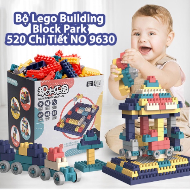 Mới BỘ LEGO XẾP HÌNH 520 CHI TIẾT BUILDING BLOCK PARK HAUS  Store