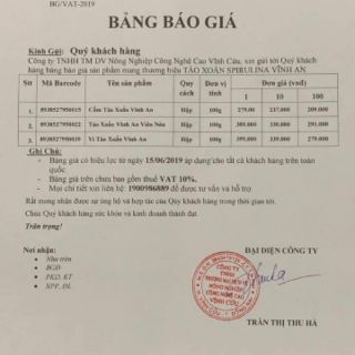 Tảo lọ mẫu 100g