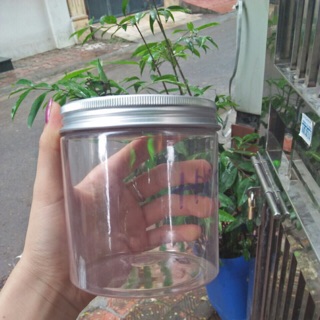 Hũ 500gr nắp nhựa, nhôm bạc