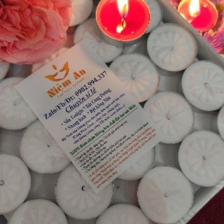 KHO SỈ- NẾN TEALIGHT HOA MAI 100 VIÊN KHÔNG KHÓI-KHÔNG MÙI- AN TOÀN MÔI TRƯỜNG