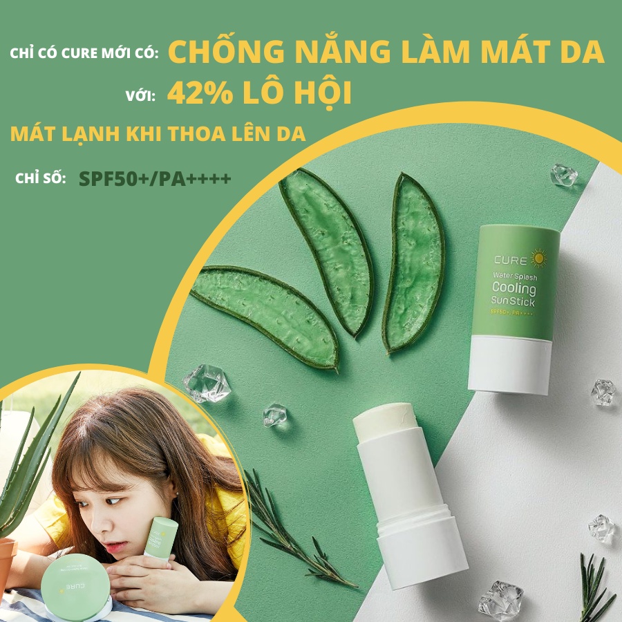 Kem Chống Nắng Dạng Thỏi Làm Mát Da CURE Water Splash Cooling SunStick SPF 50+ PA++++ 23g